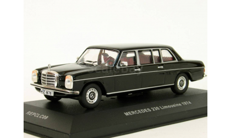 Mercedes 230 (W114) Limousine, black, 1974 - IXO Replicars - 1:43, масштабная модель, Mercedes-Benz, scale43