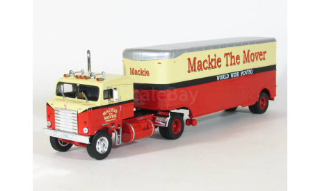 Kenworth 521 Bullnose 4x2 + полуприцеп фургон, Mackie The Mover, 1950 - Altaya тягачи мира - 1:43, масштабная модель, scale43