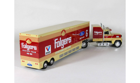 Ford LTL 9000 A 6x4 + полуприцеп фургон джамбо, Folgers, 1976 - Altaya American Truck - 1:43, масштабная модель, scale43