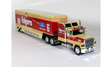 Ford LTL 9000 A 6x4 + полуприцеп фургон джамбо, Folgers, 1976 - Altaya American Truck - 1:43, масштабная модель, scale43