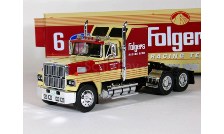 Ford LTL 9000 A 6x4 + полуприцеп фургон джамбо, Folgers, 1976 - Altaya American Truck - 1:43, масштабная модель, scale43