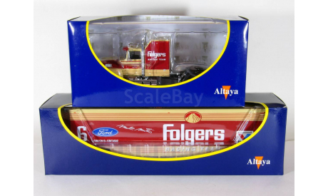 Ford LTL 9000 A 6x4 + полуприцеп фургон джамбо, Folgers, 1976 - Altaya American Truck - 1:43, масштабная модель, scale43