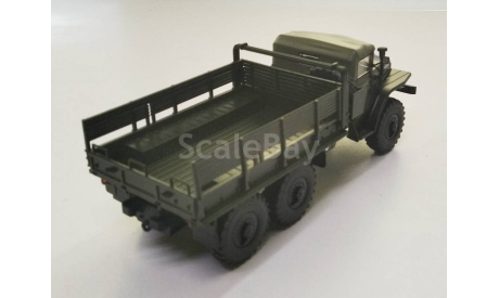 УРАЛ-375 тентованная кабина бортовой хаки, масштабная модель, Автоистория (АИСТ), scale43