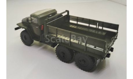 УРАЛ-375 тентованная кабина бортовой хаки, масштабная модель, Автоистория (АИСТ), scale43
