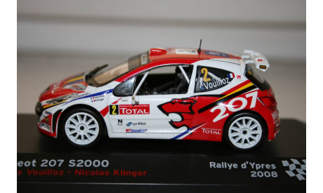 1/43 Peugeot 207 S2000 #2 (Nicolas Voullloz-Nicolas Klinger) Rallye d Ypres 2008 ALTAYA, масштабная модель, scale43