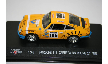 1/43 Porsche 911 carrera RS Coupe 2.7 #105-Rally,1973 HIGH SPEED, масштабная модель, scale43