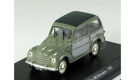 1:43 Fiat 500 Belvedere 1952 green/grey, масштабная модель, 1/43, Hachette