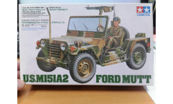 1:35 Сборная модель Американский джип M151A2 Ford Mutt с пулеметом М60 и 1 фигурой водителя Tamiya #35123