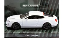 1:43 Bentley Continental Supersports 2009 белый L.E. 1296 pcs. арт.436139802, масштабная модель, Minichamps, scale43