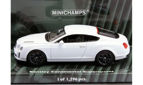 1:43 Bentley Continental Supersports 2009 белый L.E. 1296 pcs. арт.436139802, масштабная модель, Minichamps, scale43