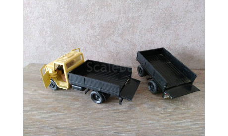 ЗИЛ 4331 с прицепом, редкий лимонный цвет, масштабная модель, scale43