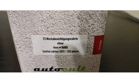 VW Volkswagen T3 Werksbesichtigungscabrio 1982  Autocult, масштабная модель, scale43