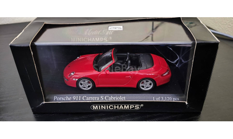 Porsche 911 Carrera S Cabriolet 2005 Minichamps, масштабная модель, scale43