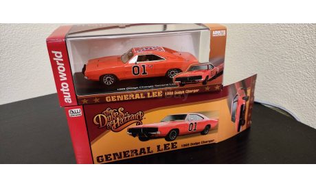 Dodge Charger  General  Lee 1969  Auto World дефект, масштабная модель, 1:43, 1/43