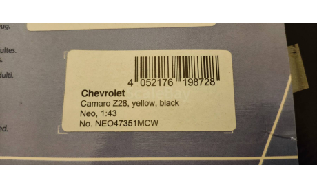 Chevrolet Camaro Z28 Ржавая Neo, масштабная модель, Neo Scale Models, scale43