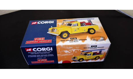Land Rover Series West Sussex Fire Brigade Corgi, масштабная модель, 1:43, 1/43