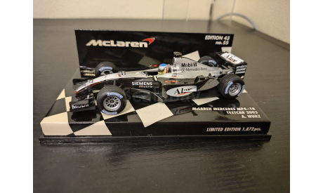 Mclaren Mercedes MP4-18 Testcar 2003 Wurz F1 Minichamps 530034399, масштабная модель, scale43