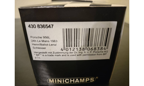 Porsche 956L 956 L  Le Mans 183 Schlesser Minichamps 430836547, масштабная модель, scale43