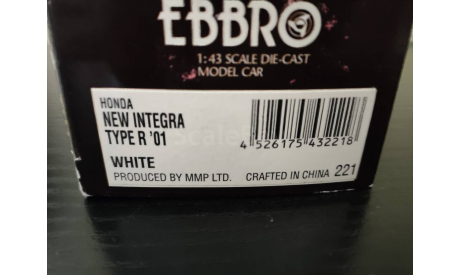 Honda Integra  Type R 2001 Ebbro, масштабная модель, scale43