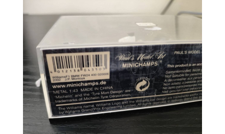 Williams BMW FW24 Montoya 2002 Minichamps F1  400020006, масштабная модель, scale43