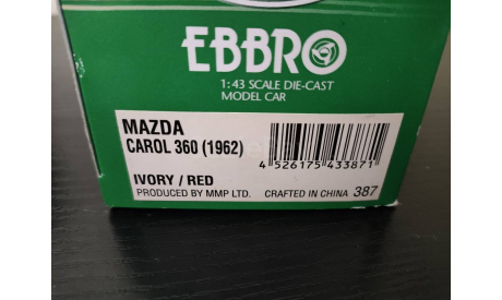 Mazda Carol 360 1962 Ebbro, масштабная модель, scale43