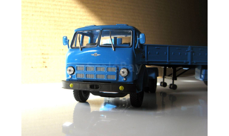 Маз 504А синий + полуприцеп маз 5205, масштабная модель, Наш Автопром, scale43