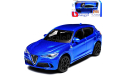 Модель ALFA ROMEO STELVIO SUV (2016) blue met. 1:43 BBURAGO, масштабная модель, scale43