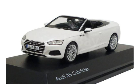 Модель AUDI A5 CABRIOLET OPEN (2017) white 1:43 SPARK (DEALER VERSION), масштабная модель, scale43