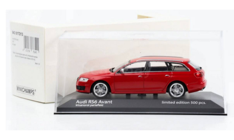 Модель Audi RS6 Avant (2007) Misano red pearl effect 1:43 Minichamps, масштабная модель, scale43