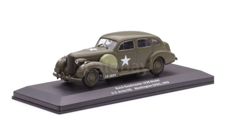 Модель BUICK ROADMASTER 1938 Model U.S. ARMY HQ (USA) 1943 1:43 DEA/POLAND, масштабная модель, DeAgostini (военная серия), scale43