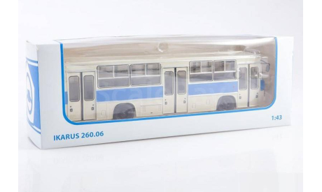 Модель Икарус/IKARUS-260.06 белый с голубым 1:43 Советский Автобус (СОВА), масштабная модель, scale43