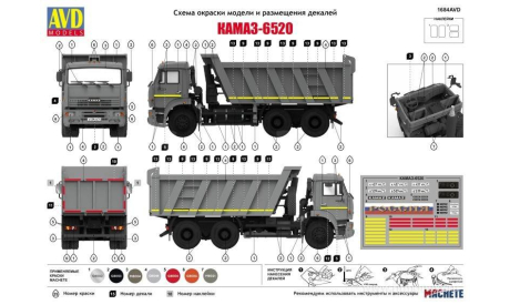 Кит-сборная модель Kамаз-6520 самосвал 1:43 AVD Models, масштабная модель, scale43, КамАЗ