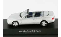 Модель Mercedes-Benz CLK-class Cabriolett A208 (W208) 1999 silver met. 1:43 SCHUCO