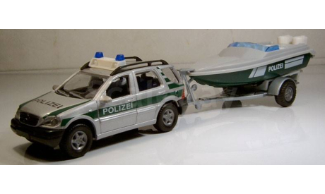 Модель MERSEDES-BENZ ML320 + boat ’POLIZEI’ 1/43 HONGWELL/CARARAMA, масштабная модель, scale43, Mercedes-Benz