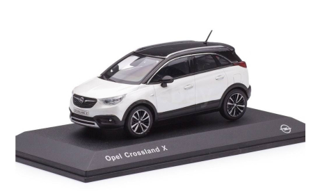 Модель Opel Crossland X 2018 белый с черным 1:43 i-SCALE, масштабная модель, scale43