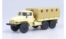 Модель УРАЛ-375Д бортовой с тентом (бежевый) 1:43 АИСТ, масштабная модель, scale43