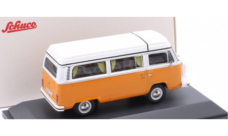 Модель Volkswagen T2 CAMPER (1962) orange + белый 1:43 SCHUCO, масштабная модель, IXO, scale43