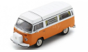 Модель Volkswagen T2 CAMPER (1962) orange + белый 1:43 SCHUCO, масштабная модель, IXO, scale43