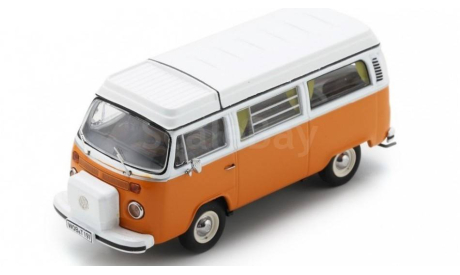 Модель Volkswagen T2 CAMPER (1962) orange + белый 1:43 SCHUCO, масштабная модель, IXO, scale43