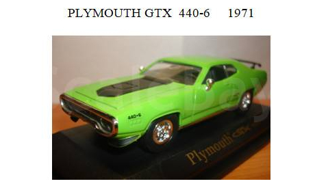 PLYMOUTH GTX  440-6 1971, масштабная модель, scale43