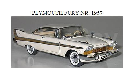 PLYMOUTH FURY NR 1957, масштабная модель, Kyosho, scale43