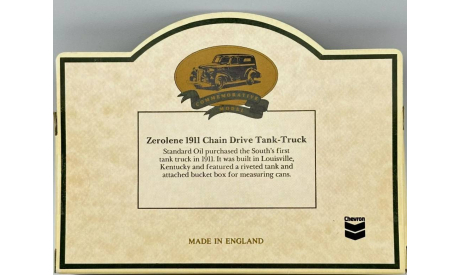 Zerolene 1911 Chain Drive Tank  Truck, масштабная модель, 1:64, 1/64