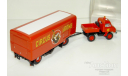 1/87 Mercedes-Benz Unimog 411 Pritsche mit Anhanger ’Circus Krone’ (Brekina), масштабная модель, scale87