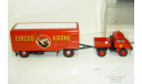 1/87 Mercedes-Benz Unimog 411 Pritsche mit Anhanger ’Circus Krone’ (Brekina), масштабная модель, scale87