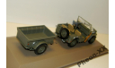 1/43 Jeep Willys MB + прицеп (Atlas), масштабная модель, scale43