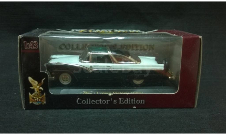 Ford Crown Victoria 1955 г. чёрный с белым, масштабная модель, 1:43, 1/43, Yat Ming
