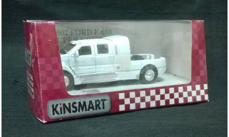 Ford F-650 Super Crewser белый, масштабная модель, Kinsmart