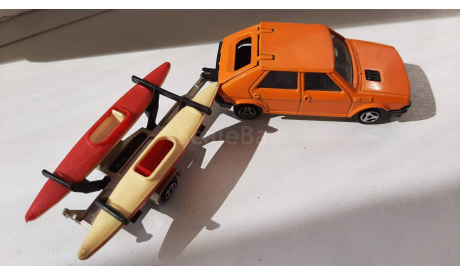 Majorette Fiat Ritmo + трейлер с каноэ 1:53 France, масштабная модель, scale50