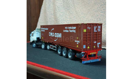Модель Маз 64221 с полуприцепом контейнеровозом 1/43., масштабная модель, MODIMIO, scale43