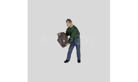 104a - Мужчина в свитере, с чемоданом - фигурка в масштабе 1/43, фигурка, 43figures, scale43